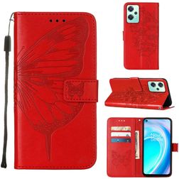 Mobigear Butterfly Realme 9 Pro Pungetui med Seddelrum - Rød