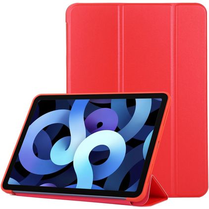 Mobigear Tri-Fold Gel iPad Air 5 (2022) TPU / Umělá kůže Knížkové pouzdro - Červená