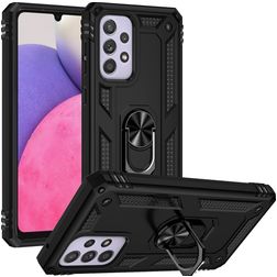 Mobigear Armor Ring Samsung Galaxy A33 Hardcase Etui plecki Wstrząsoodporne z pierścieniem - Czarny