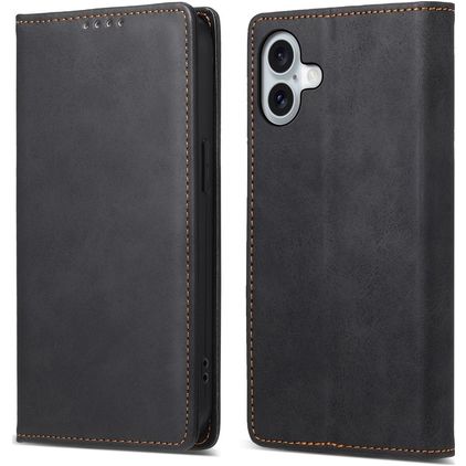 Mobigear Wallet iPhone 16 Plus Pungetui med Seddelrum - Sort
