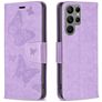 Mobigear Butterfly Samsung Galaxy S24 Ultra Pungetui med Seddelrum - Lilla