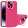 Mobigear Cube iPhone 14 Pro Plástico rígido Capa traseira com suporte - Magenta