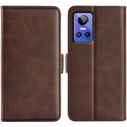Mobigear Slim Magnet Realme GT Neo 3 Lompakkokotelo + Setelitasku - Ruskea