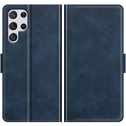 Mobigear Slim Magnet Samsung Galaxy S22 Ultra Pungetui med Seddelrum - Mørkeblå