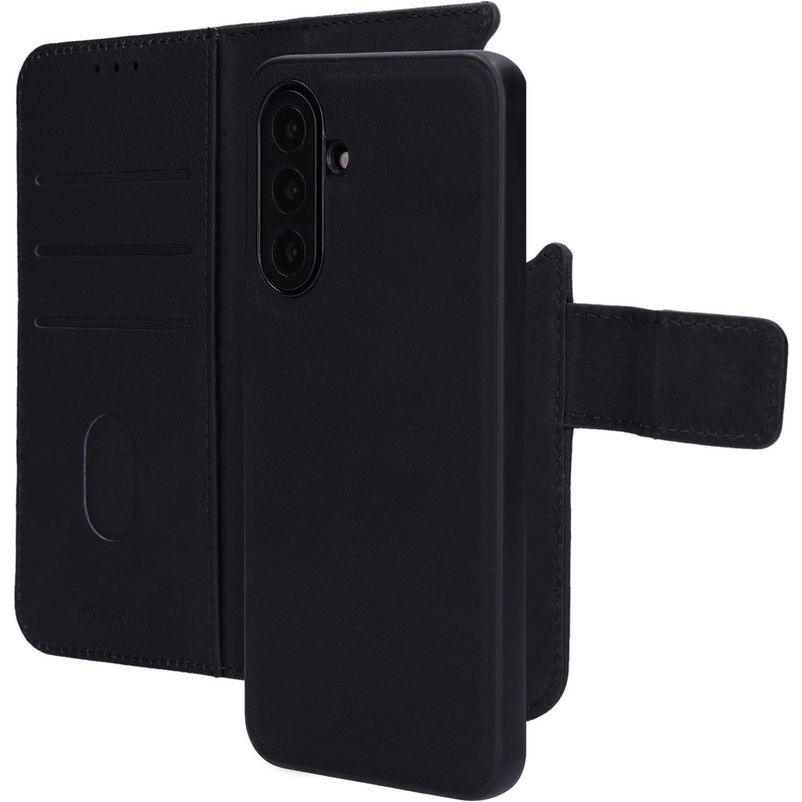 Mobiparts Samsung Galaxy A17 Cover Ægte læder Aftageligt 2-i-1-pungetui med Seddelrum - Sort
