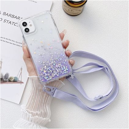 Mobigear Lanyard iPhone 13 Pro Max Fleksibel TPU Cover med snor - Lilla