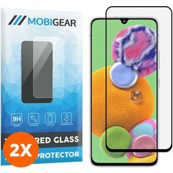 Mobigear Premium Samsung Galaxy A90 Vidro temperado Película de ecrã - Compatível com capas - Preto (Pack de 2)