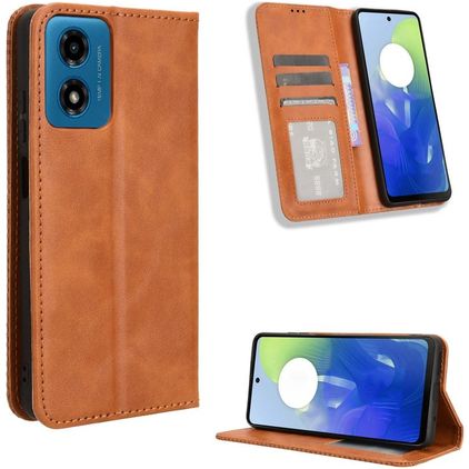 Mobigear Sensation Motorola Moto G04 Wallet case - Brown
