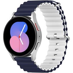 Mobigear Ocean Bracelete Silicone Fivela para Smartwatch - 22 mm - Branco / Azul escuro