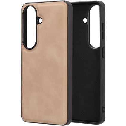 Mobiparts Classic Samsung Galaxy S26 MagSafe TPU / Konstläder Skal - Moonstone Beige