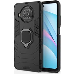 Mobigear Armor Ring Xiaomi Mi 10T Lite Hardcase Back cover Antiurto con anello - Nero