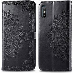 Mobigear Mandala Xiaomi Redmi 9A Knížkové pouzdro Peněženka - Černá