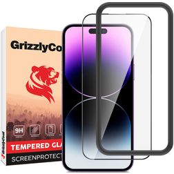 GrizzlyCoat Easy Fit iPhone 14 Pro Härdat glas Skärmskydd - Skalvänligt + Monteringsram