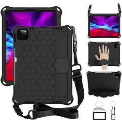 Mobigear HexStrap iPad Air 11 tommer (2024) EVA-skum Bagsidecover + Skulderrem - Sort