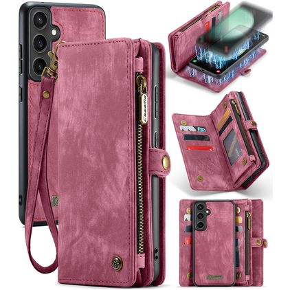 CaseMe 008 Samsung Galaxy S23 FE Cover a libro 2 in 1 con guscio estraibile a portafoglio - Rosso