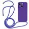 Mobigear Lanyard iPhone 15 Silikone Cover med snor - Lilla