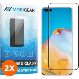 Mobigear Premium Huawei P40 Pro Tempered Glass Screen Protector - Case Friendly - Black (2-Pack)