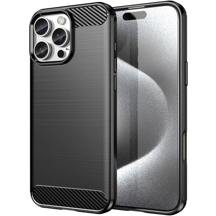Mobigear Brushed Slim iPhone 16 Pro Max Flexibel TPU Skal - Svart