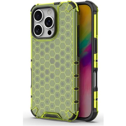 Mobigear Honeycomb iPhone 16 Pro Hard Case Back cover Shockproof - Green
