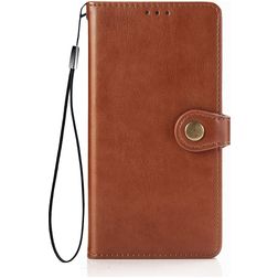 Mobigear Snap Button Samsung Galaxy S20 FE Wallet case - Cognac