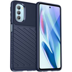 Mobigear Groove Motorola Moto G51 5G Fleksibel TPU Bagsidecover - Blå