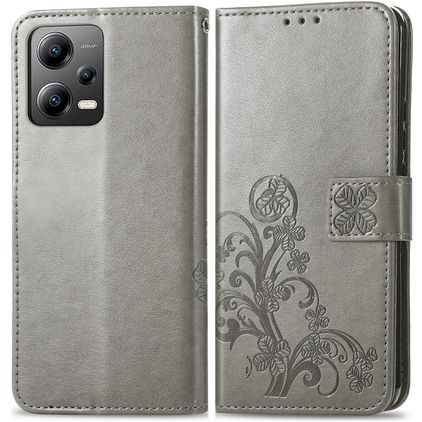 Mobigear Clover POCO X5 Wallet case - Grey