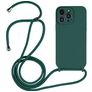Mobigear Lanyard iPhone 14 Pro Silicone Case with lanyard - Dark Green