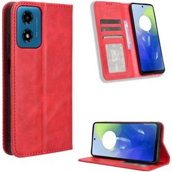 Mobigear Sensation Motorola Moto E14 Pungetui med Seddelrum - Rød