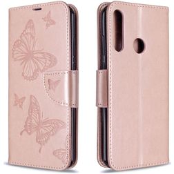 Mobigear Butterflies Bookcase Case Rose Gold Huawei Y6P