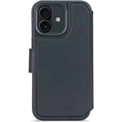 Decoded Detachable Wallet iPhone 17 MagSafe Cover Ægte læder Aftageligt 2-i-1-pungetui med Seddelrum - Navy Shadow