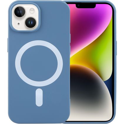 Mobigear Rubber Touch iPhone 15 Silicone MagSafe Back cover - Blu