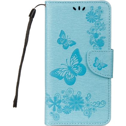 Mobigear Butterfly Samsung Galaxy A8 (2018) Funda tipo libro Cartera - Azul