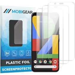 Mobigear Google Pixel 4 Película de ecrã em plástico - Compatível com capas (Pack de 3)