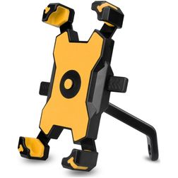 Mobigear PushHold Mobilholder til motorcykel Bakspejl Klemme Universel - Gul