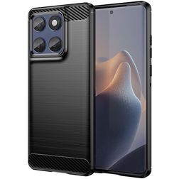 Mobigear Brushed Slim Motorola Edge 60 Fusion Elastyczne TPU Etui plecki - Czarny