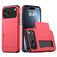 Mobigear Card iPhone 18 Pro Max Hårdt Bagsidecover Stødsikkert med kortholder - Rød