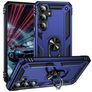 Mobigear Armor ring Samsung Galaxy S25 FE Hard Case Back cover Shockproof with Ring Holder - Blue