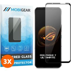 Mobigear Premium ASUS ROG Phone 7 Tempered Glass Screen Protector - Case Friendly - Black (3-Pack)