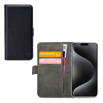 Mobilize Classic Gelly Wallet iPhone 15 Pro Funda tipo libro Cartera - Negro