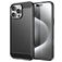 Mobigear Brushed Slim iPhone 16 Pro Max Fleksibel TPU Bagsidecover - Sort