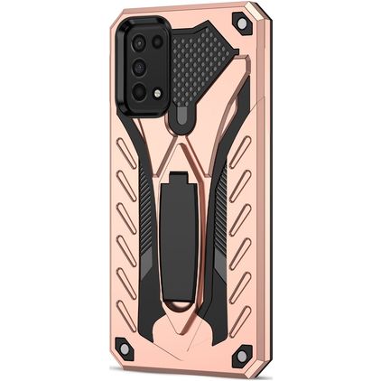 Mobigear Armor Stand Samsung Galaxy A03s Hardcase Back cover Antiurto con supporto - Oro rosa