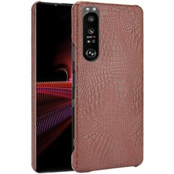 Mobigear Croco Sony Xperia 1 III Hårdt Bagsidecover - Brun