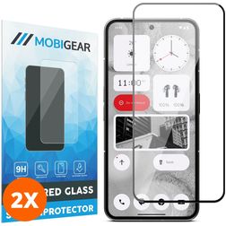 Mobigear Premium Nothing Phone (2a) Tempered Glass Screen Protector - Case Friendly - Black (2-Pack)