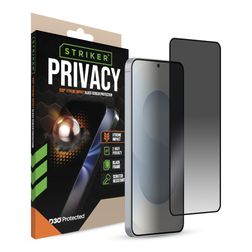 Striker Xtreme Impact Privacy Samsung Galaxy S24 Plus Tempered Glass Screen Protector - Case Friendly - Black