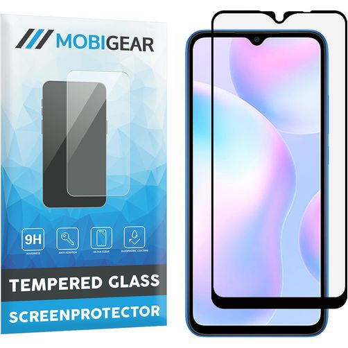 Mobigear Premium Xiaomi Redmi 9A Glas Skærmbeskytter - Case Friendly - Sort