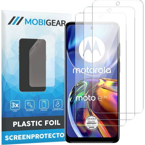 Mobigear Motorola Moto E32 Película de ecrã em plástico - Compatível com capas (Pack de 3)