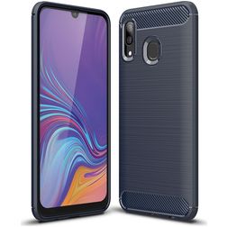 Mobigear Brushed Slim Samsung Galaxy A40 Fleksibel TPU Bagsidecover - Marineblå