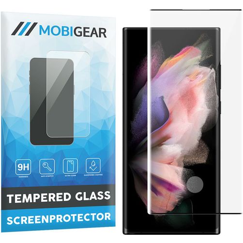 Mobigear Curved Samsung Galaxy S23 Ultra Panssarilasi Näytönsuoja - Suojakuoren kanssa yhteensopiva - Musta
