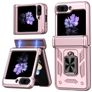 Mobigear Armor ring Samsung Galaxy Z Flip 6 Plástico rígido Capa traseira Antichoque com anel - Rosa dourado