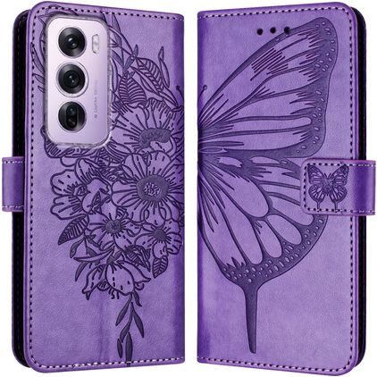 Mobigear Butterfly OPPO Reno 12 Pro Capa livro Carteira - Roxo